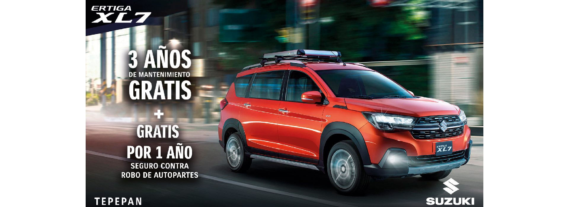 Suzuki Ertiga XL7 Promoción 3 años de mantenimiento más seguro de autopartse por 1 año